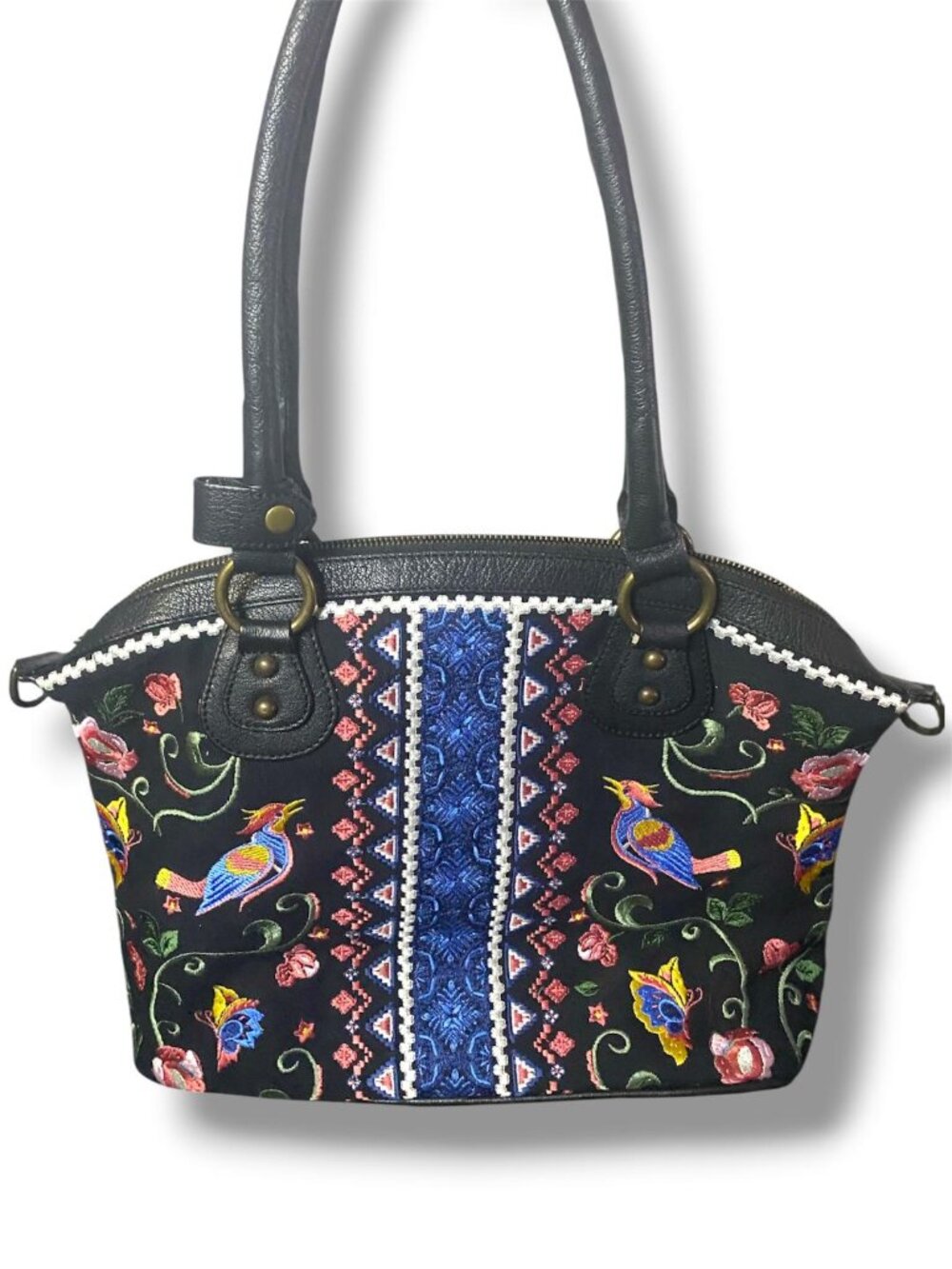 SHARIF - Hello Gorgeous 3D Embroidered tassels Bag Andalusian Garden Bird Animal - Picture 5 of 5